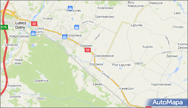 mapa Dobrzejewice, Dobrzejewice na mapie Targeo