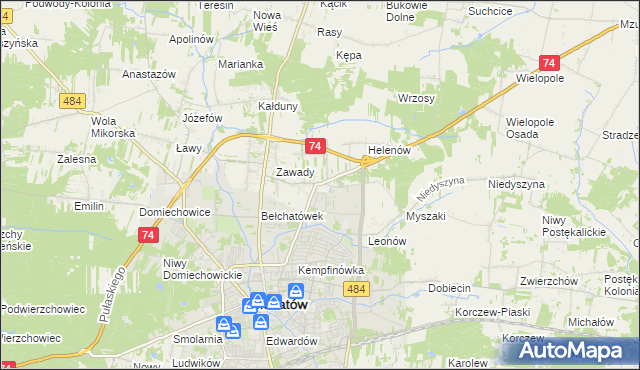 mapa Dobrzelów, Dobrzelów na mapie Targeo