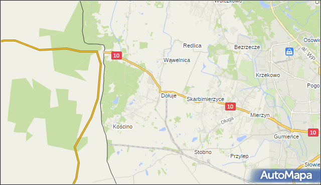 mapa Dołuje, Dołuje na mapie Targeo