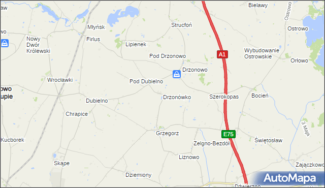 mapa Drzonówko, Drzonówko na mapie Targeo