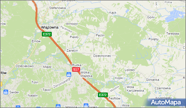 mapa Dziechciniec, Dziechciniec na mapie Targeo