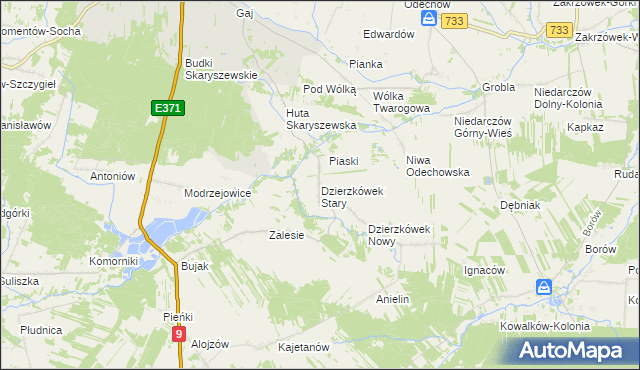 mapa Dzierzkówek Stary, Dzierzkówek Stary na mapie Targeo