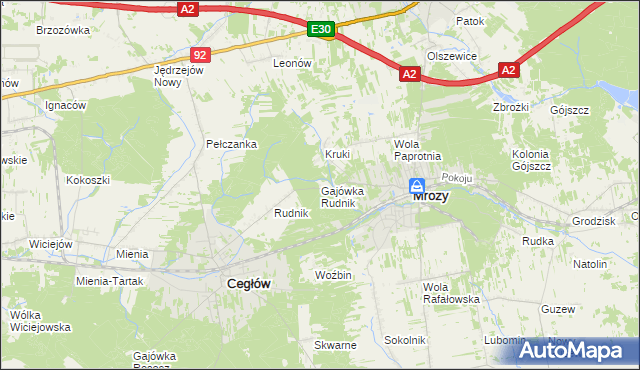 mapa Gajówka Rudnik, Gajówka Rudnik na mapie Targeo