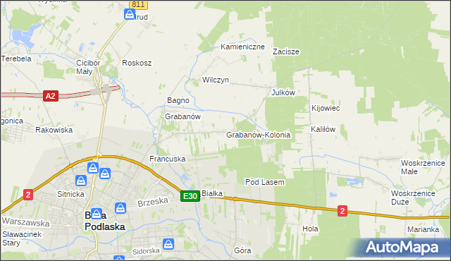 mapa Grabanów-Kolonia, Grabanów-Kolonia na mapie Targeo