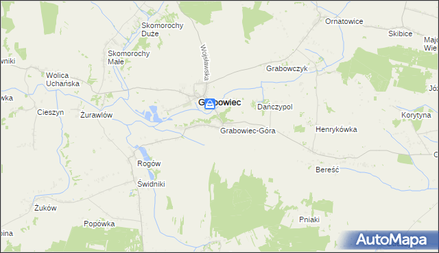 mapa Grabowiec-Góra, Grabowiec-Góra na mapie Targeo