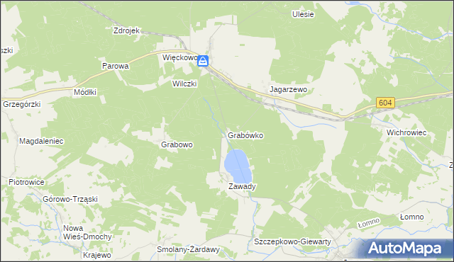 mapa Grabówko gmina Janowo, Grabówko gmina Janowo na mapie Targeo