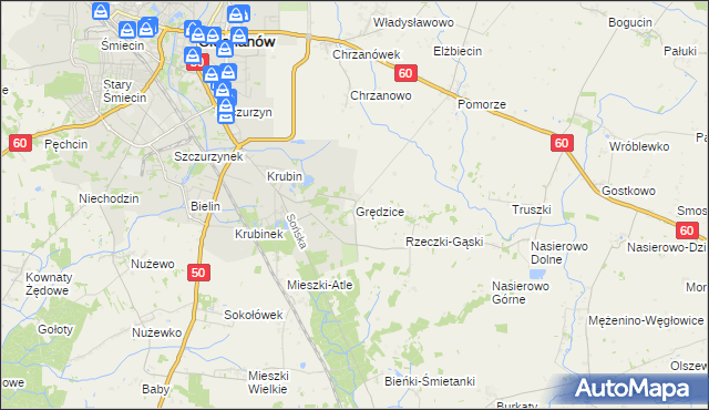 mapa Grędzice gmina Ciechanów, Grędzice gmina Ciechanów na mapie Targeo