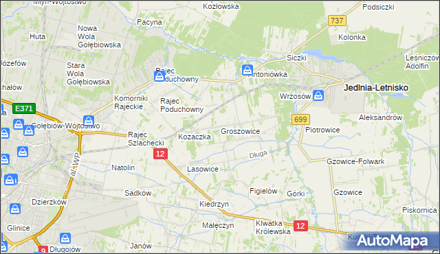 mapa Groszowice, Groszowice na mapie Targeo