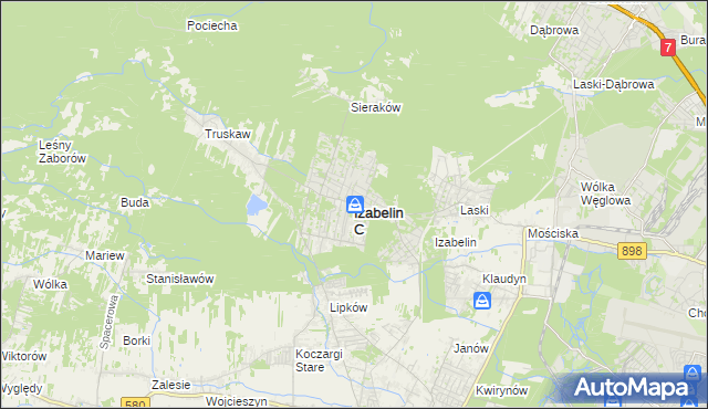 mapa Izabelin C, Izabelin C na mapie Targeo