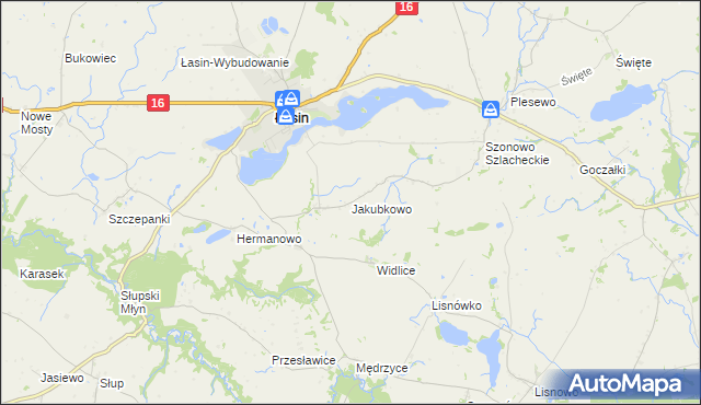 mapa Jakubkowo gmina Łasin, Jakubkowo gmina Łasin na mapie Targeo