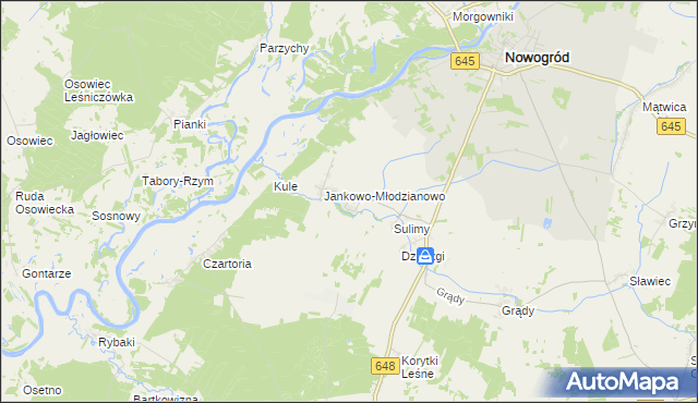 mapa Jankowo-Skarbowo, Jankowo-Skarbowo na mapie Targeo