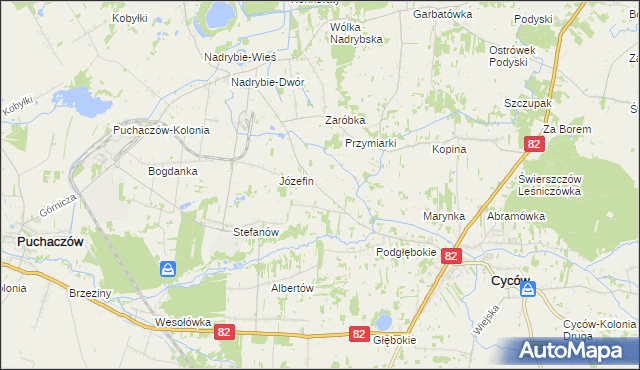 mapa Janowica gmina Cyców, Janowica gmina Cyców na mapie Targeo