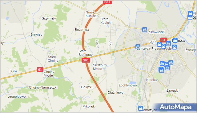 mapa Janowo gmina Łomża, Janowo gmina Łomża na mapie Targeo
