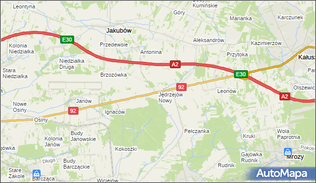 mapa Jędrzejów Nowy, Jędrzejów Nowy na mapie Targeo