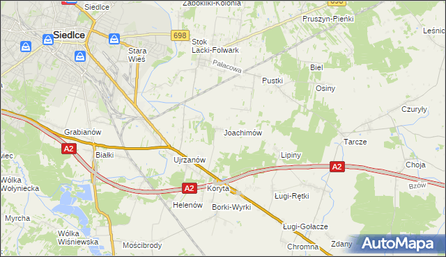 mapa Joachimów, Joachimów na mapie Targeo