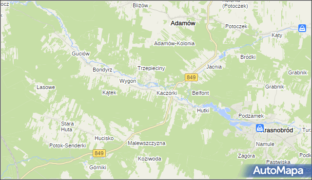 mapa Kaczórki, Kaczórki na mapie Targeo