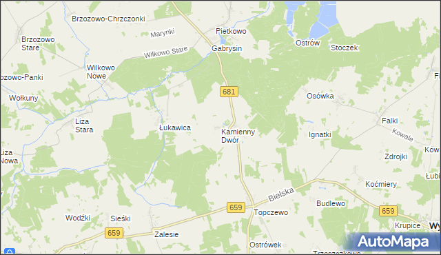 mapa Kamienny Dwór, Kamienny Dwór na mapie Targeo