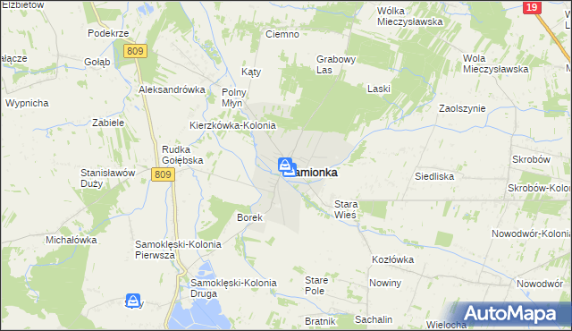 mapa Kamionka powiat lubartowski, Kamionka powiat lubartowski na mapie Targeo