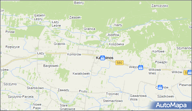 mapa Kampinos, Kampinos na mapie Targeo