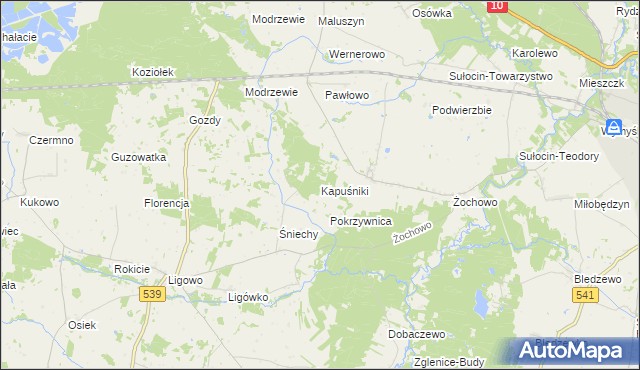 mapa Kapuśniki, Kapuśniki na mapie Targeo