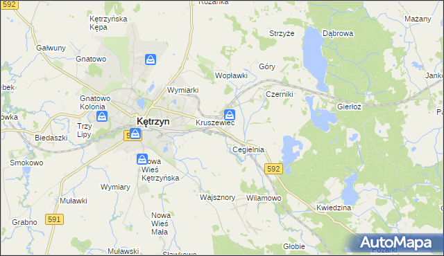 mapa Karolewo gmina Kętrzyn, Karolewo gmina Kętrzyn na mapie Targeo