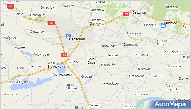 mapa Karsy Małe, Karsy Małe na mapie Targeo