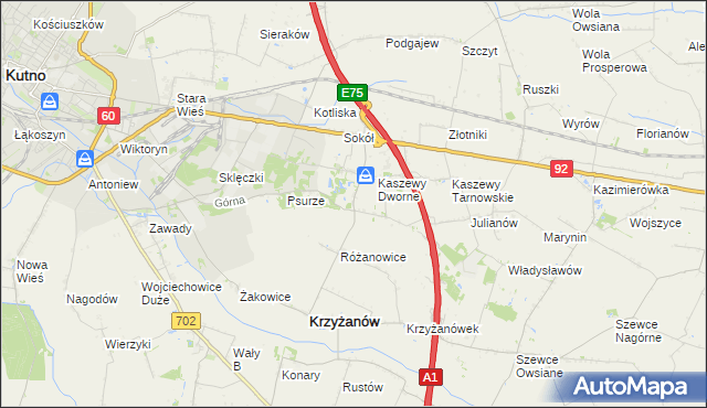mapa Kaszewy-Spójnia, Kaszewy-Spójnia na mapie Targeo