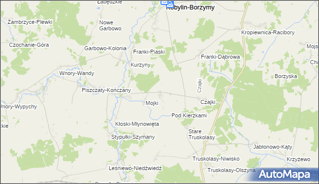 mapa Kierzki gmina Kobylin-Borzymy, Kierzki gmina Kobylin-Borzymy na mapie Targeo