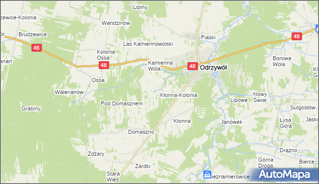 mapa Kłonna-Kolonia, Kłonna-Kolonia na mapie Targeo