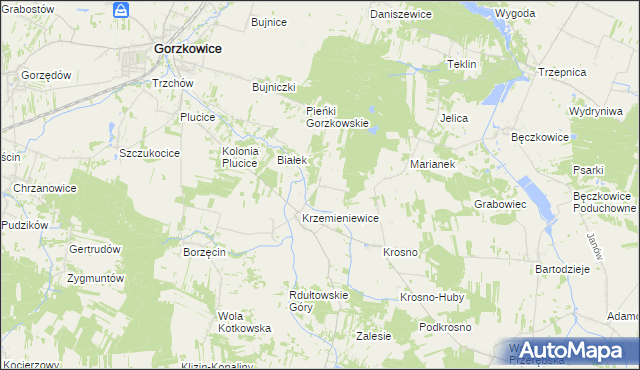 mapa Kolonia Krzemieniewice, Kolonia Krzemieniewice na mapie Targeo