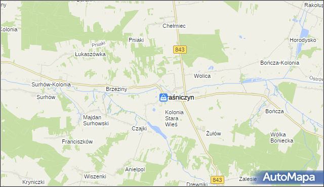 mapa Kraśniczyn, Kraśniczyn na mapie Targeo