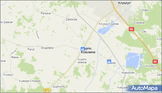 mapa Krypno Kościelne, Krypno Kościelne na mapie Targeo