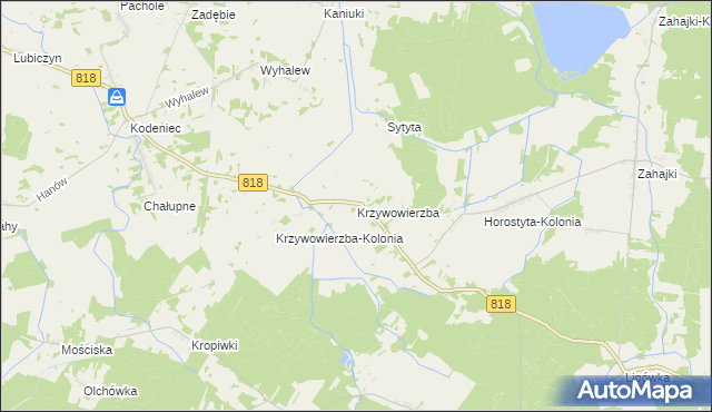 mapa Krzywowierzba, Krzywowierzba na mapie Targeo