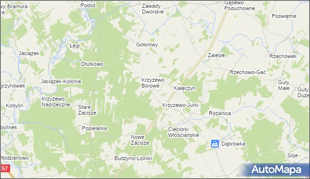 mapa Krzyżewo-Marki, Krzyżewo-Marki na mapie Targeo