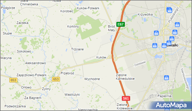 mapa Kuków gmina Suwałki, Kuków gmina Suwałki na mapie Targeo