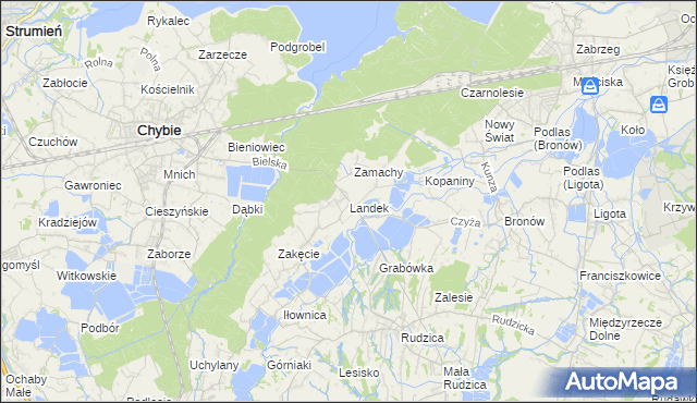 mapa Landek, Landek na mapie Targeo