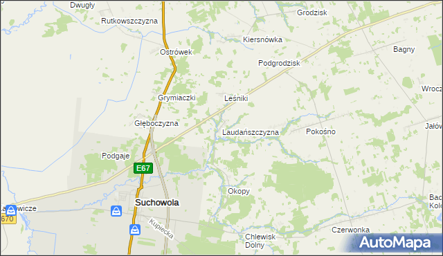 mapa Laudańszczyzna, Laudańszczyzna na mapie Targeo