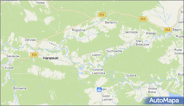 mapa Łazory, Łazory na mapie Targeo