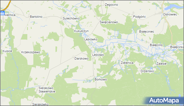 mapa Lejkowo gmina Malechowo, Lejkowo gmina Malechowo na mapie Targeo