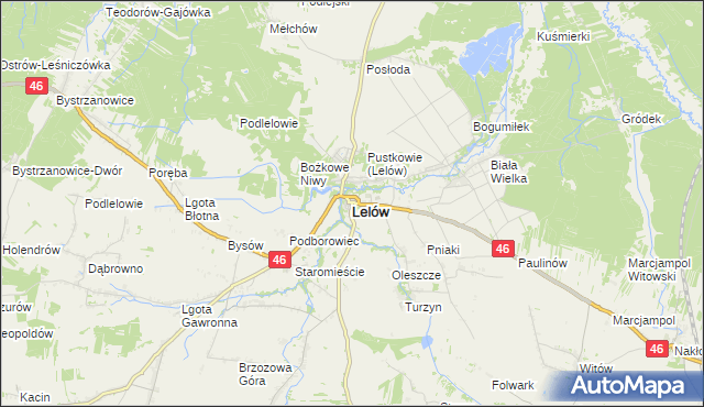 mapa Lelów, Lelów na mapie Targeo