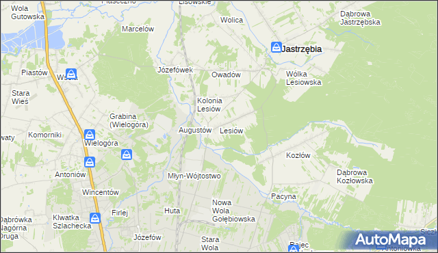 mapa Lesiów, Lesiów na mapie Targeo