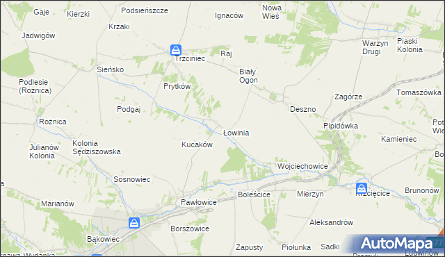 mapa Łowinia, Łowinia na mapie Targeo