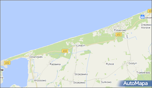 mapa Łukęcin, Łukęcin na mapie Targeo