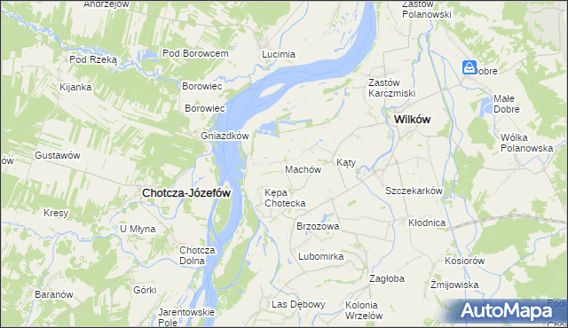 mapa Machów, Machów na mapie Targeo