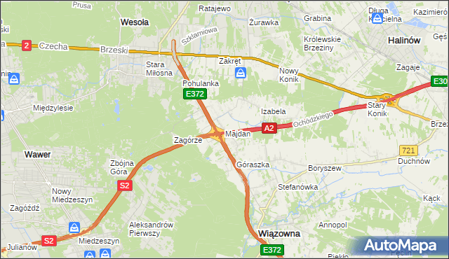 mapa Majdan gmina Wiązowna, Majdan gmina Wiązowna na mapie Targeo