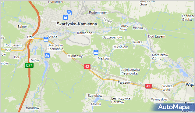 mapa Majków, Majków na mapie Targeo