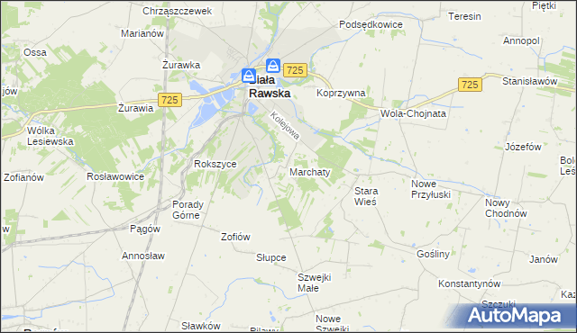 mapa Marchaty, Marchaty na mapie Targeo