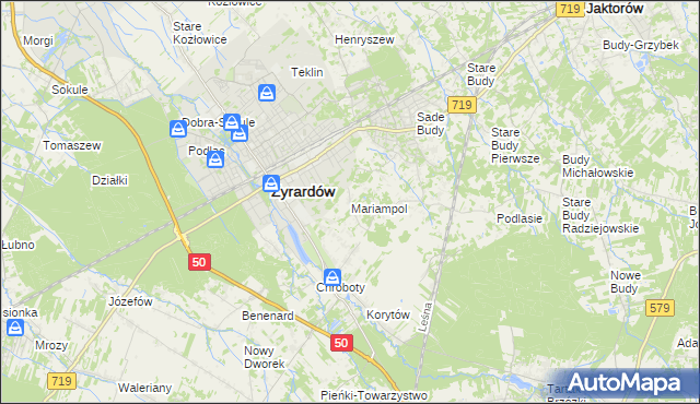 mapa Mariampol gmina Jaktorów, Mariampol gmina Jaktorów na mapie Targeo