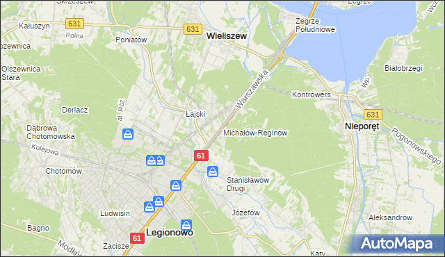 mapa Michałów-Reginów, Michałów-Reginów na mapie Targeo