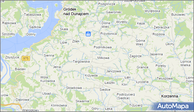 mapa Miłkowa, Miłkowa na mapie Targeo